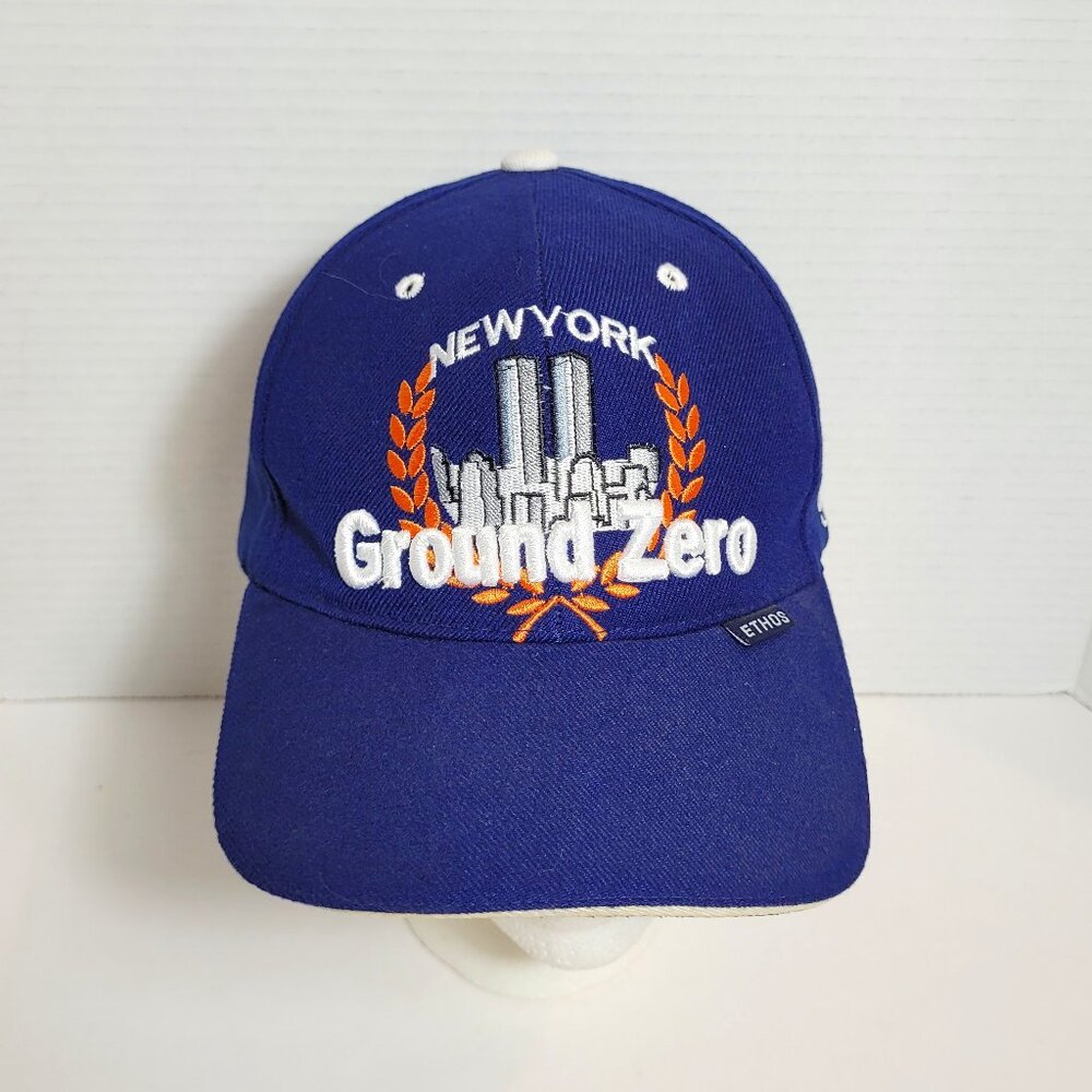 New York Ground Zero Ethos Adjustable Hat Blue White Orange USA